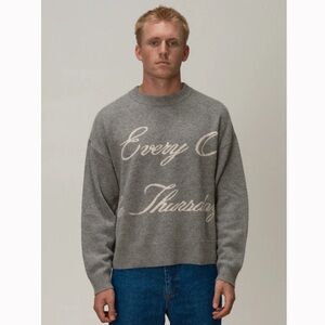 Every Other Thursday Cashmere Logo Knit Sweater